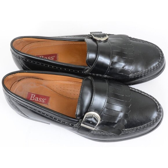 VTG Bass Mens Pendant Loafer Size 9.5 M Black Leather Preppy Old Money Academia main image 6